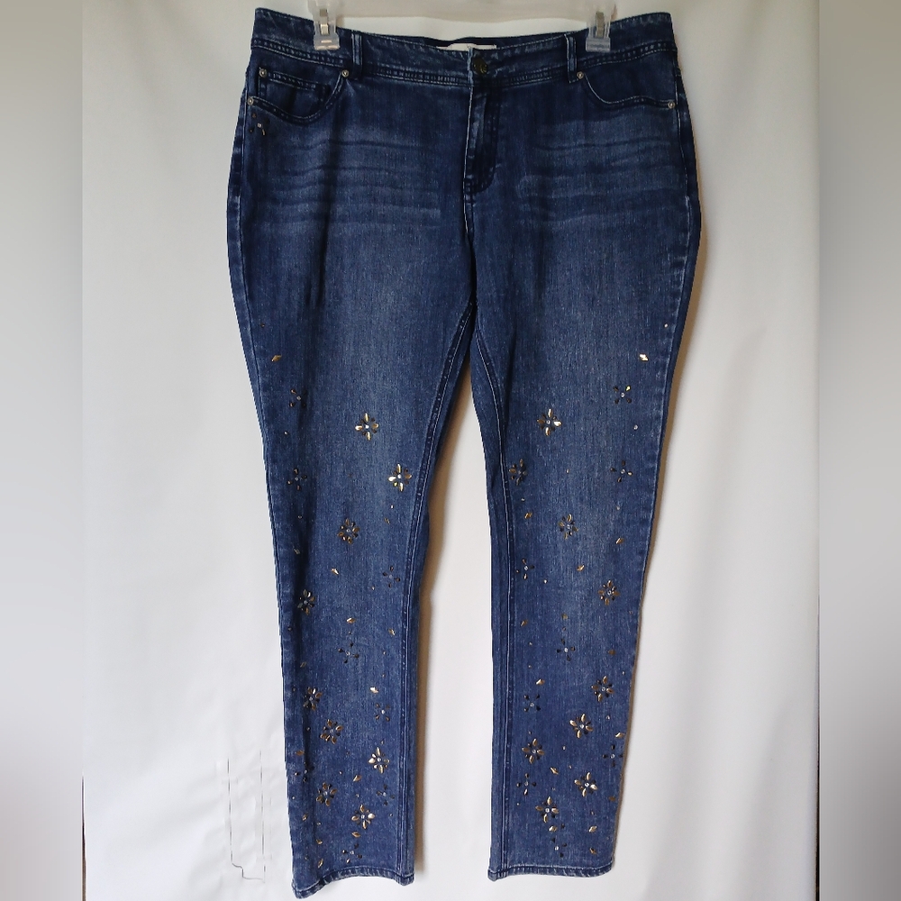 Cest 1946 Womens Denim Jeans Modern Size 16 Color Blue